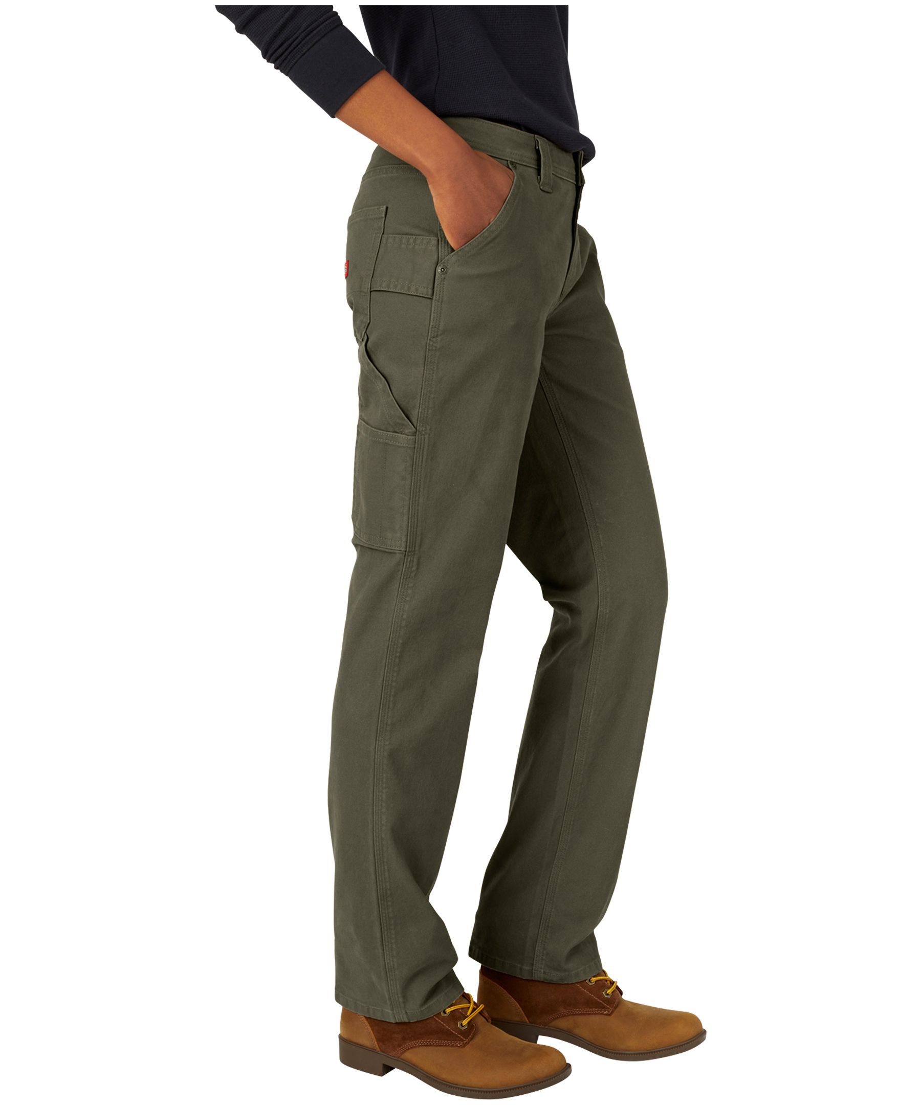 Dickies Women's 7 Pocket Relaxed Straight Fit Duck Carpenter Work Pants
