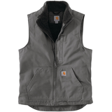 Carhartt Gilet à col cheminée à doublure en Sherpa pour hommes, Gravel - en ligne seulement Front_Flat