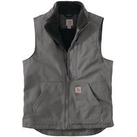 Carhartt Gilet à col cheminée à doublure en Sherpa pour hommes, Gravel - en ligne seulement Front_Flat