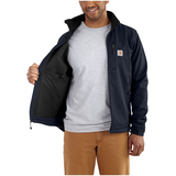 Carhartt Men's Crowley Rain Defender Heavyweight Softshell Water Repellent Wind Fighter Jacket - Navy - Front_Flat