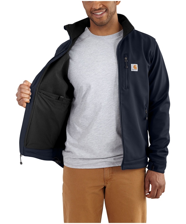 Carhartt Men's Crowley Rain Defender Heavyweight Softshell Water Repellent Wind Fighter Jacket - Navy -