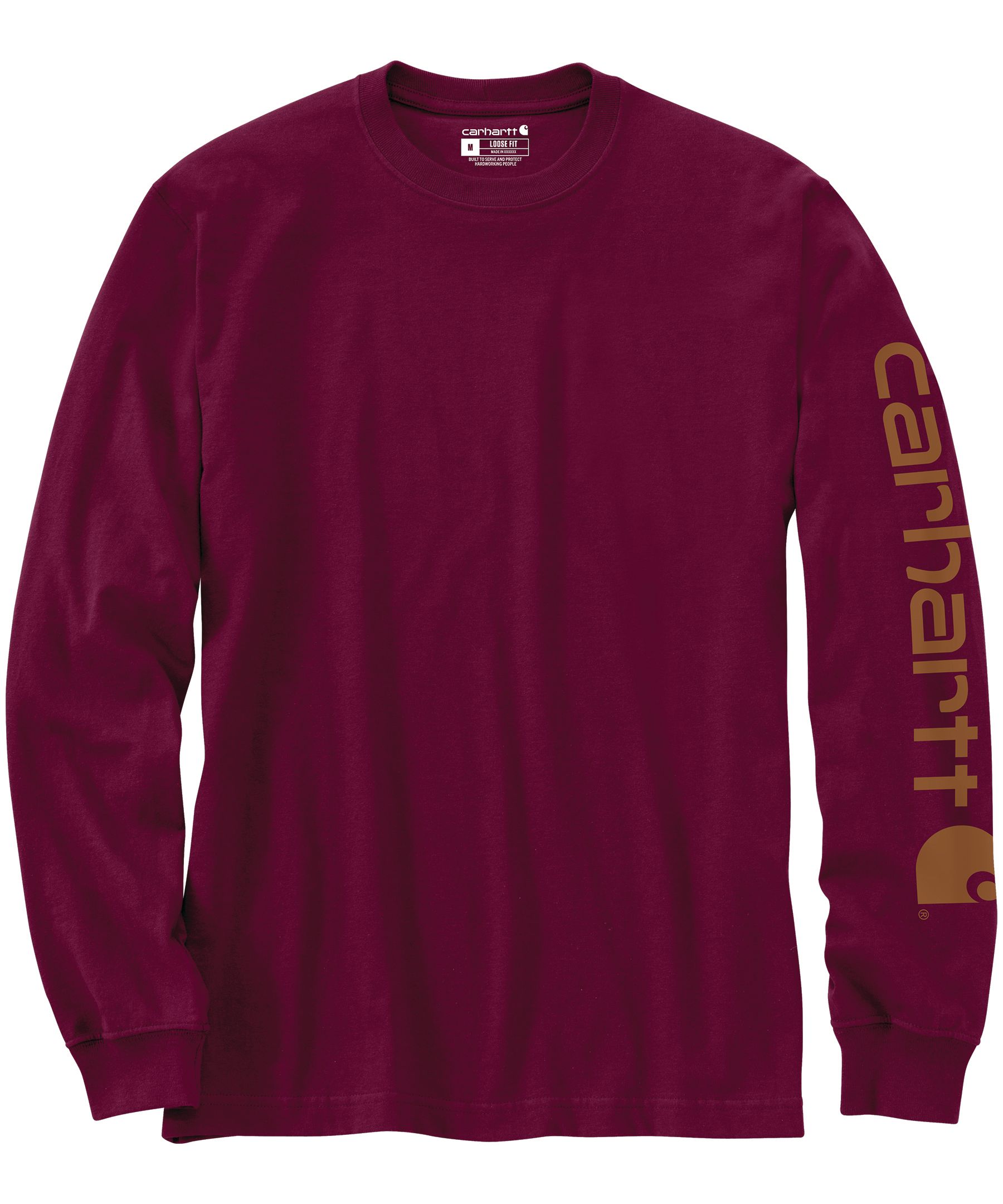 Carhartt Men's Loose Fit Sleeve Logo Long Sleeve Graphic T-Shirt