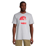T-shirt graphique en coton épais à coupe ample et col ras du cou pour hommes, Carhartt Front_Flat