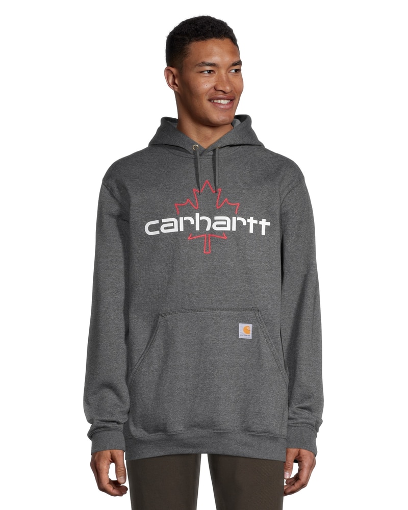 Carhartt Men's Canadian Graphic Midweight Long Sleeve Relaxed Fit Work  Hoodie Sweatshirt