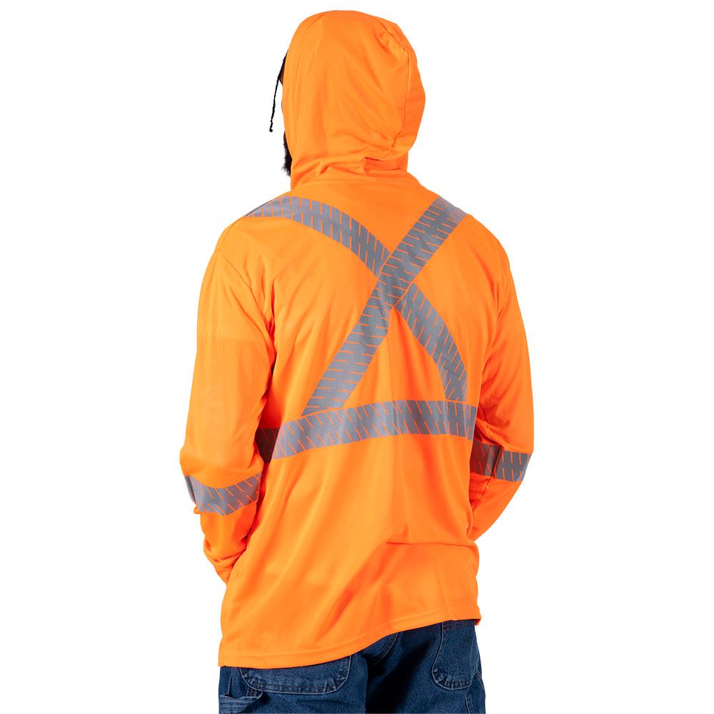 Pioneer Men's Hi Vis Birdseye Hooded Safety Shirt