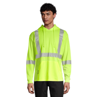 Chemise de sécurité jaune haute visibilité à capuche et en tissu à œil pour hommes, Pioneer Front_Flat