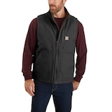 Carhartt Men's Gravel Washed Duck Sherpa-Lined Mockneck Vest Front_Flat