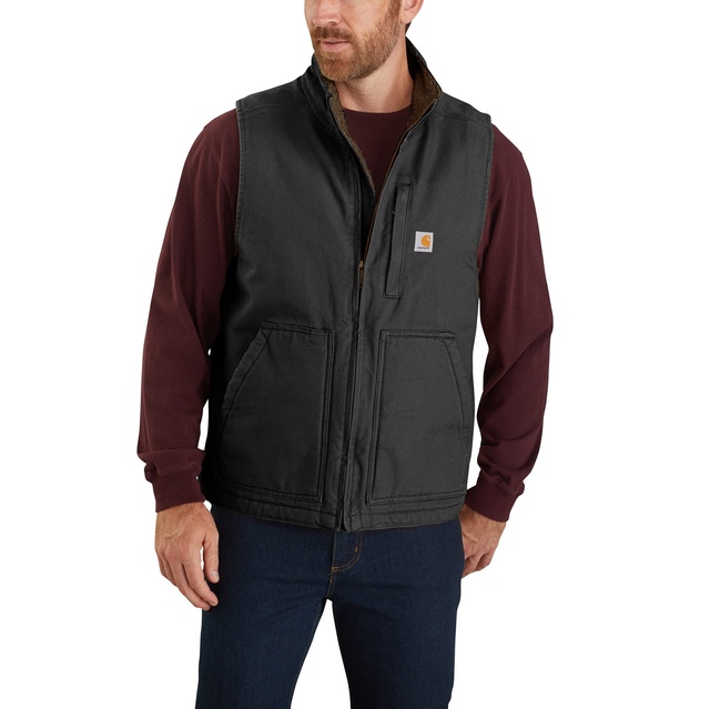 Carhartt Gilet à col cheminée à doublure en Sherpa pour hommes, Gravel - en ligne seulement