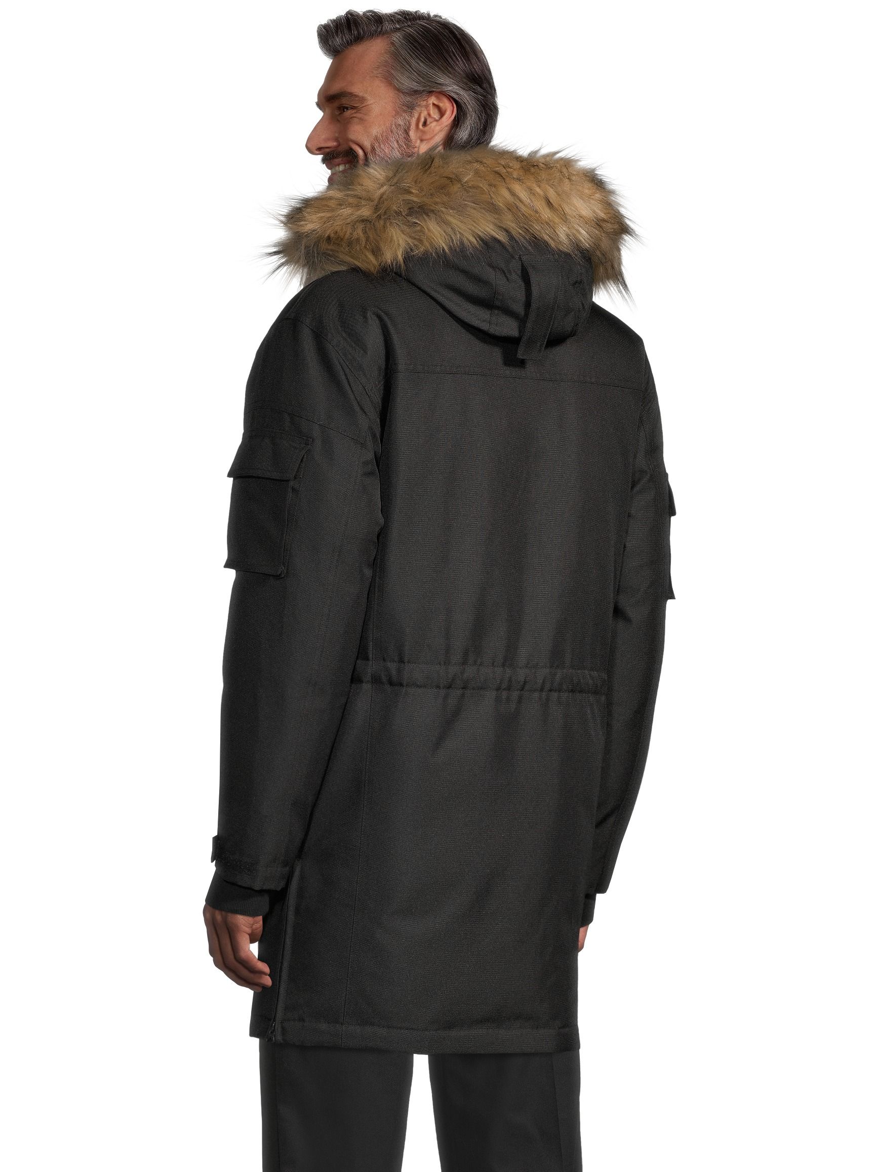 Parka coats mens hot sale with fur hood