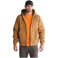 Timberland PRO Men's Gritman Lined Canvas Hooded Insulated Work Jacket Front_Flat