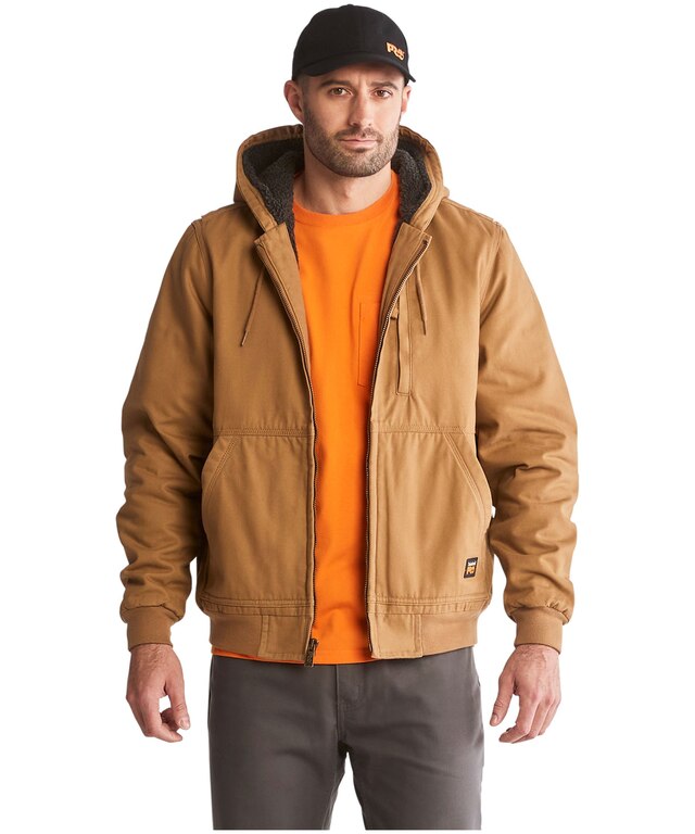 Timberland PRO Men's Gritman Lined Canvas Hooded Insulated Work Jacket