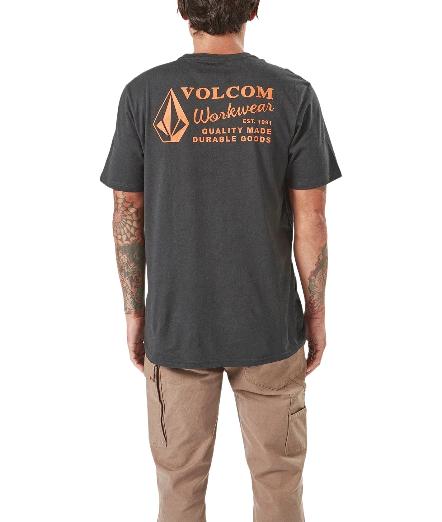 Volcom Workwear Men's Modern Fit Crewneck Cotton Work T-Shirt