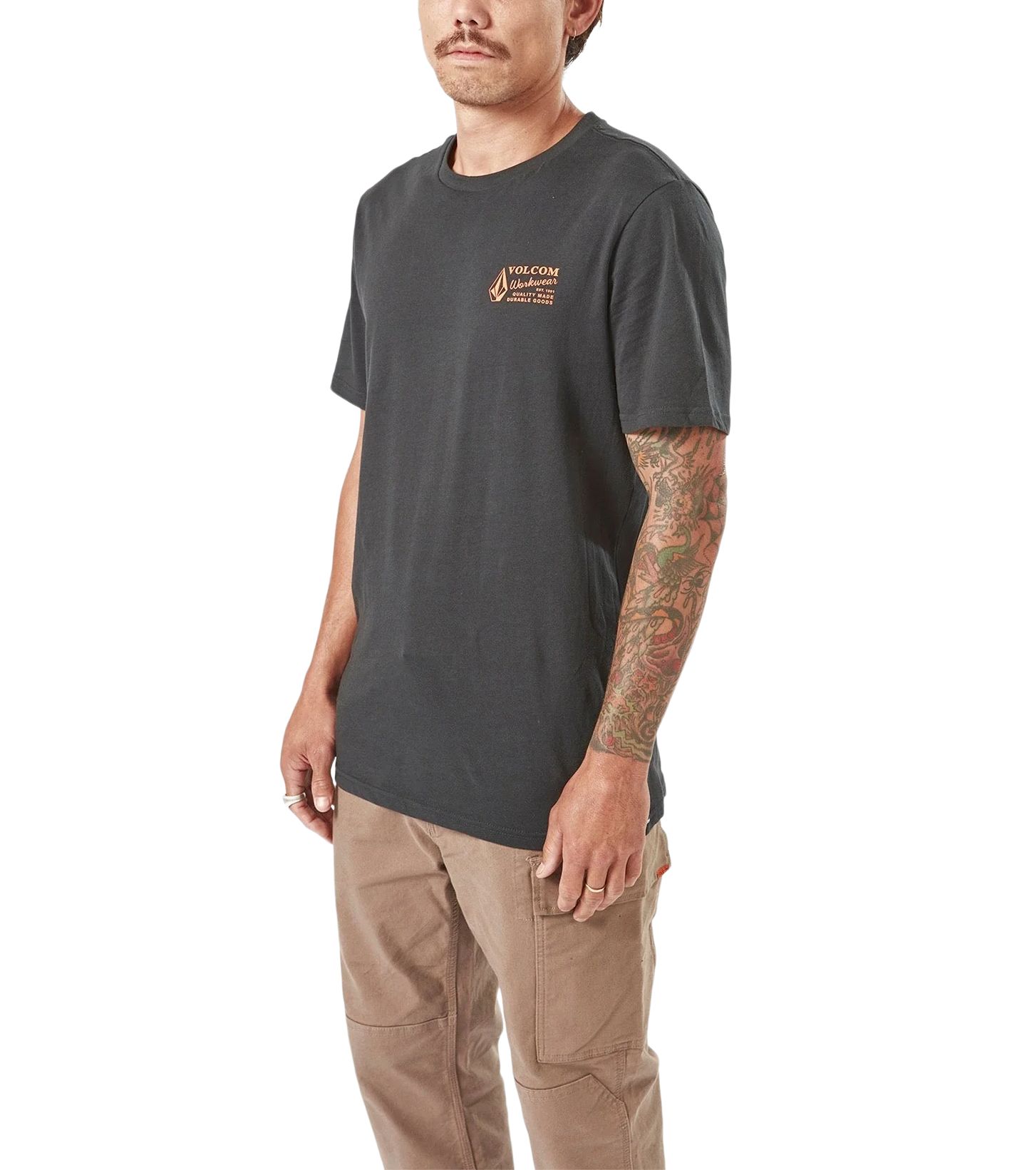 Volcom Workwear Men's Modern Fit Crewneck Cotton Work T-Shirt