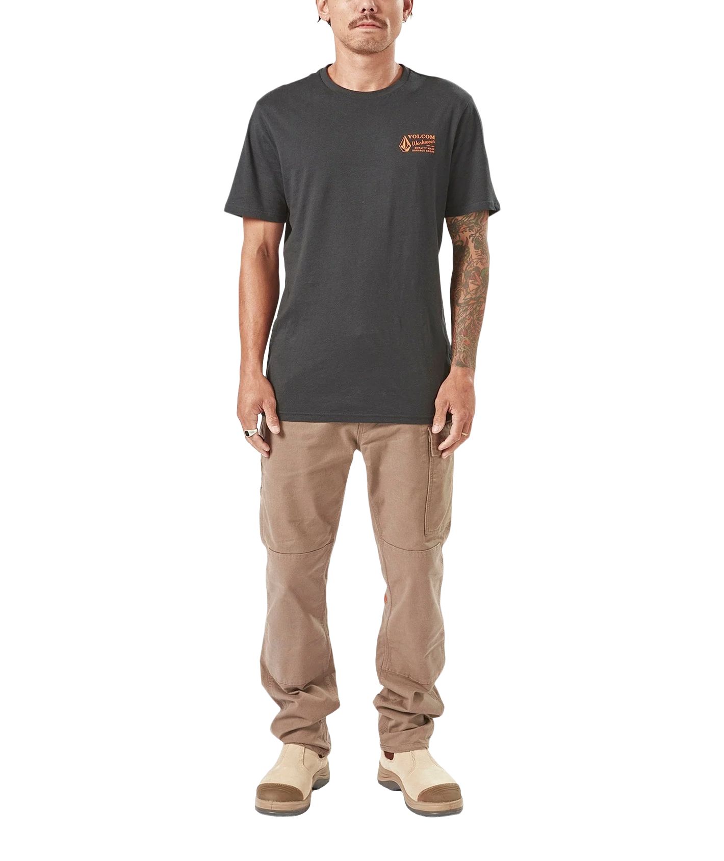 Volcom Workwear Men's Modern Fit Crewneck Cotton Work T-Shirt