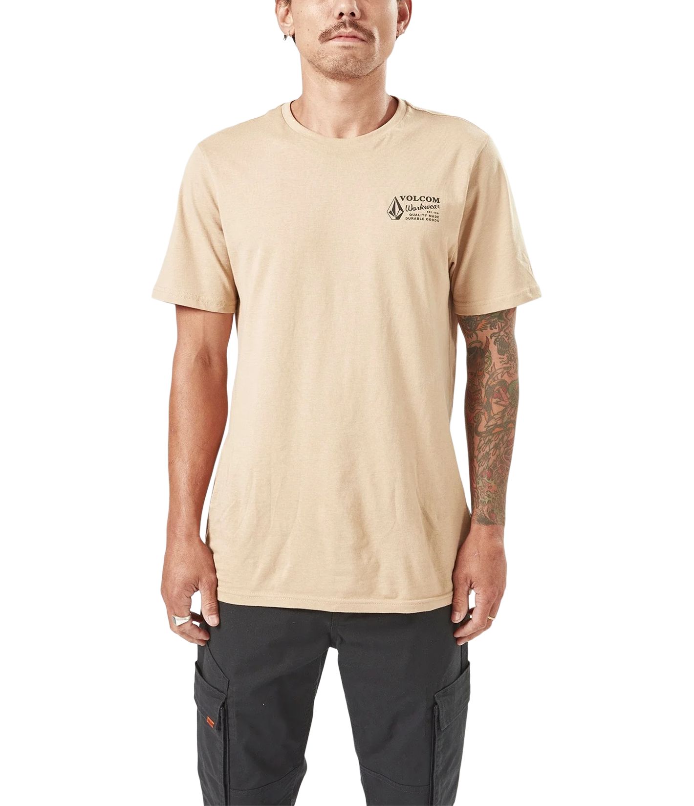 Volcom Workwear Men's Modern Fit Crewneck Cotton Work T-Shirt
