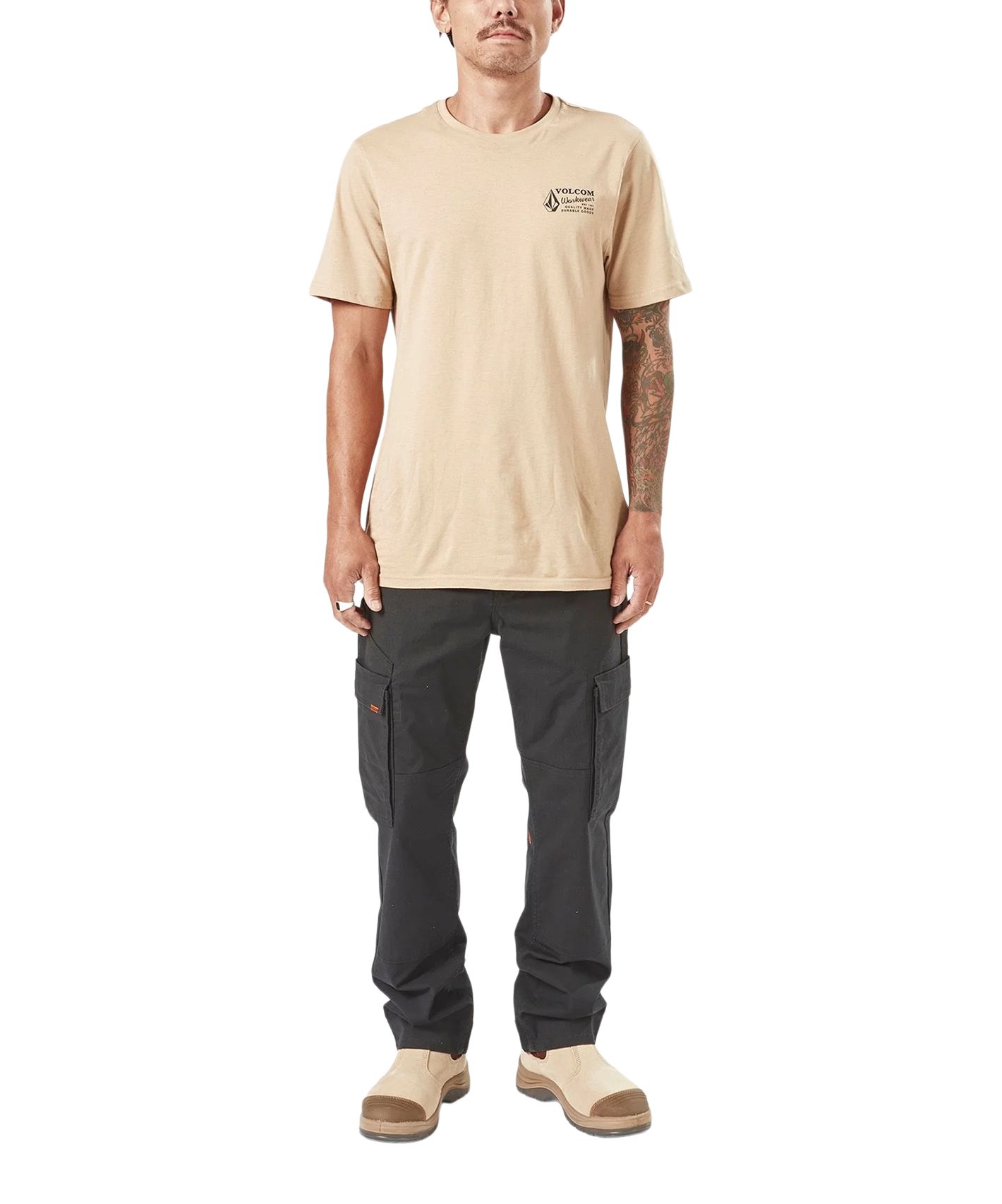 Volcom Workwear Men's Modern Fit Crewneck Cotton Work T-Shirt