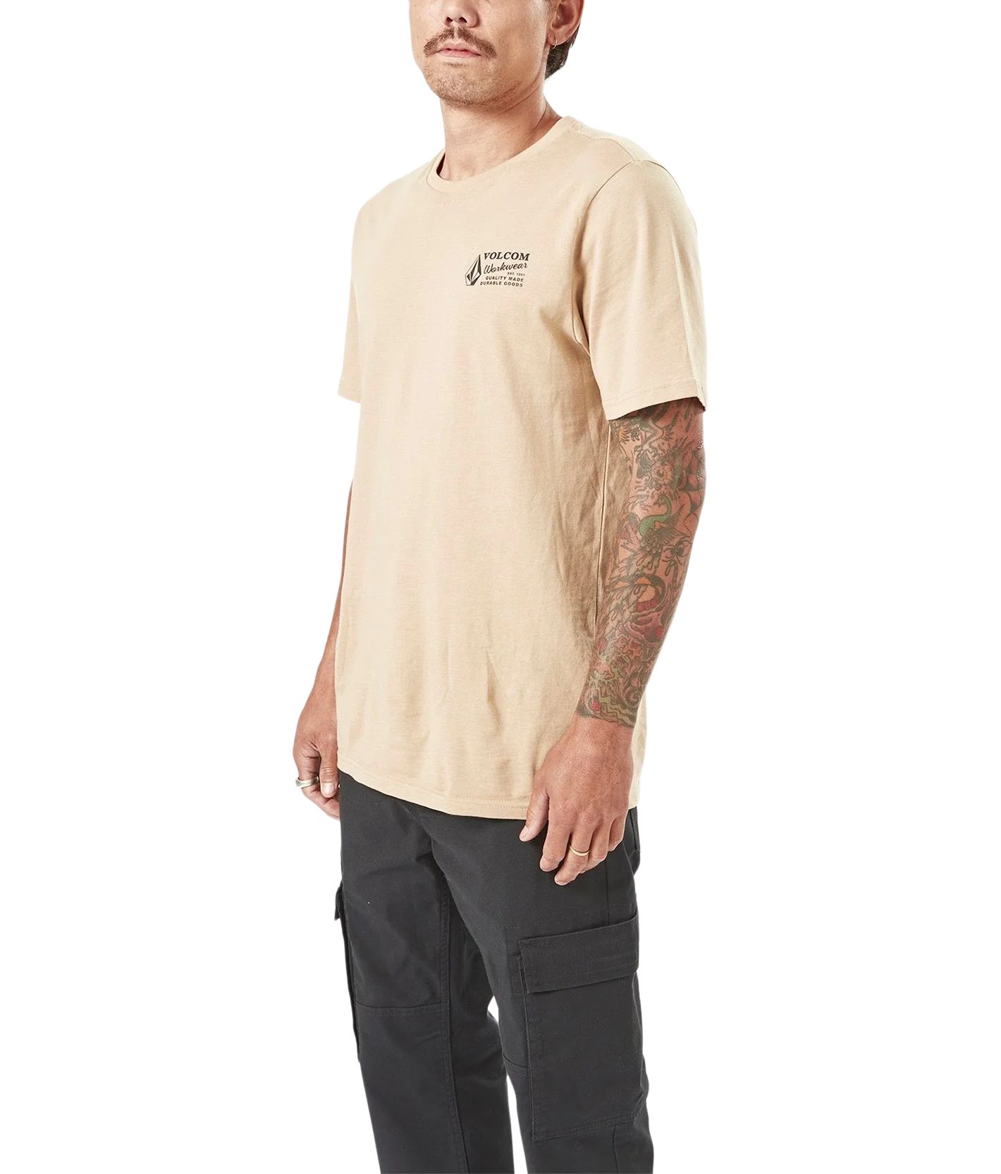 Volcom Workwear Men's Modern Fit Crewneck Cotton Work T-Shirt