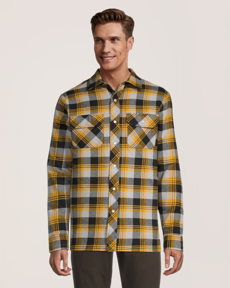 Aggressor Men's Snap-Front Plaid Quilted Flannel Work Shirt Mark's
