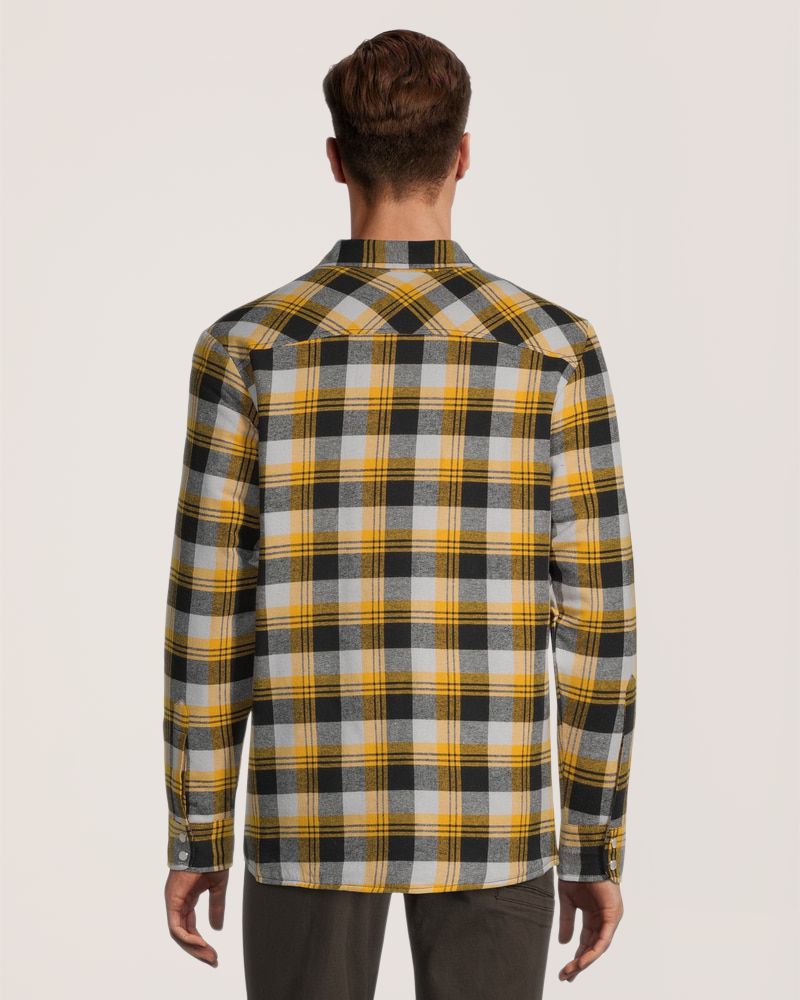 Chemise de travail en flanelle de coton matelassée avec devant à fermeture à boutons pression pour hommes, Aggressor