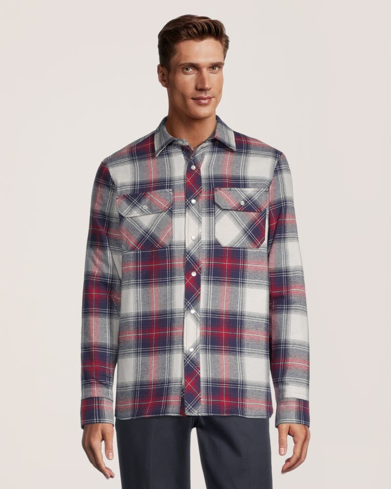 Aggressor Men's Snap-Front Plaid Quilted Flannel Work Shirt
