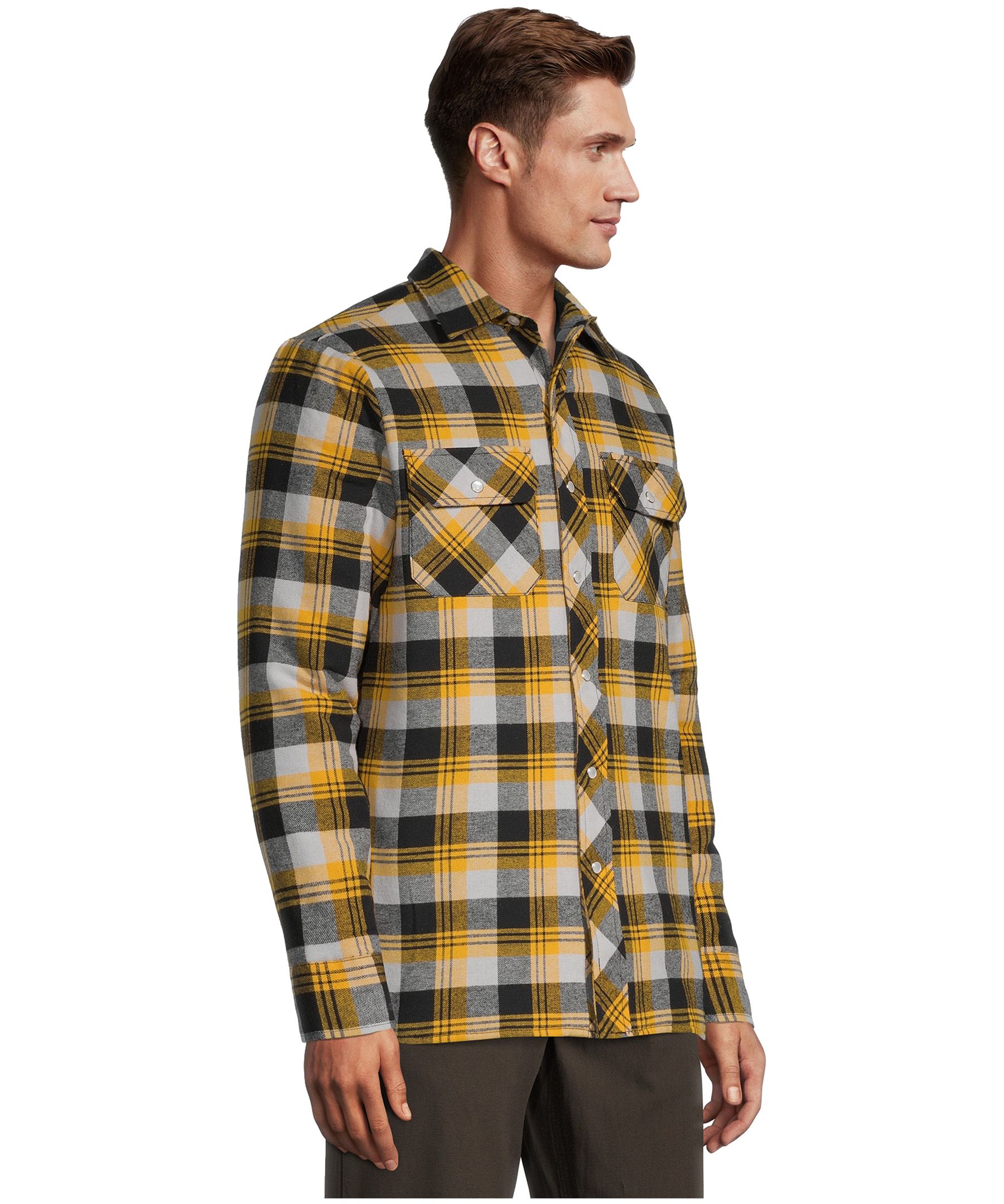 Aggressor Men's Snap-Front Plaid Quilted Flannel Work Shirt