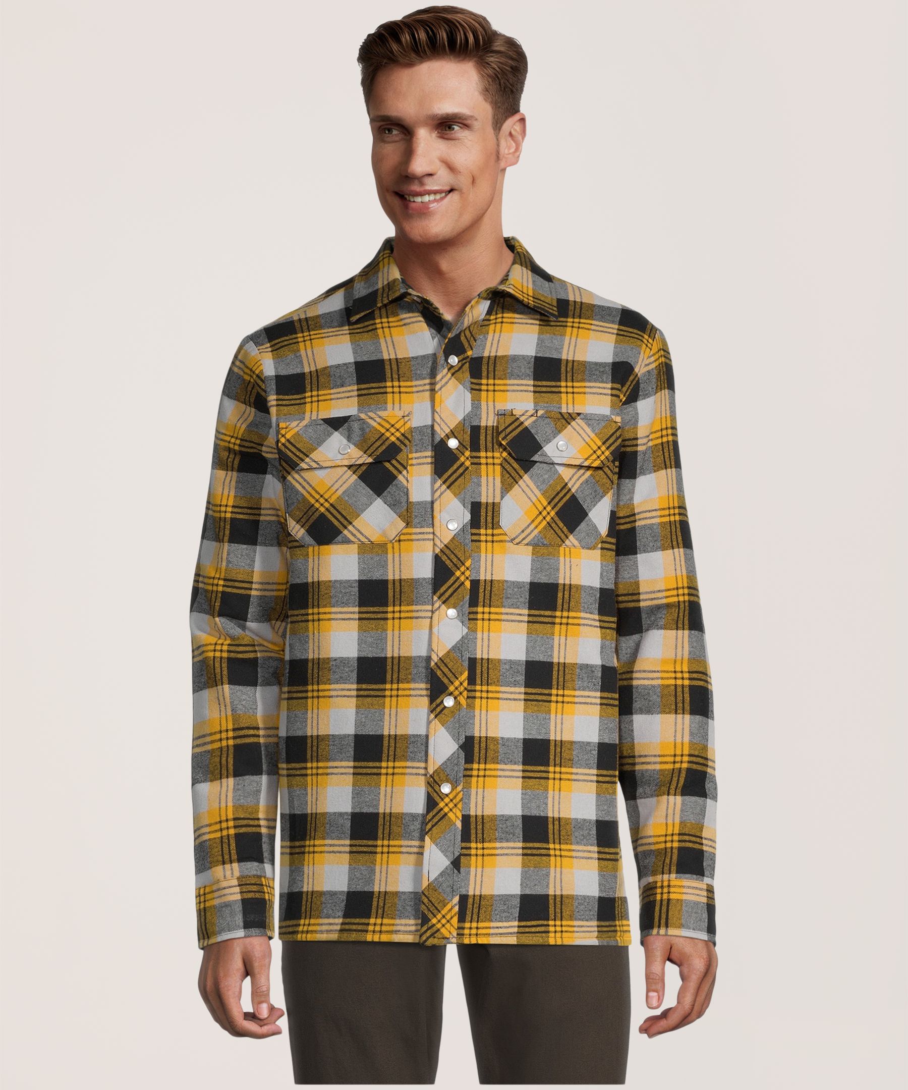 Aggressor Men's Snap-Front Plaid Quilted Flannel Work Shirt | Mark's