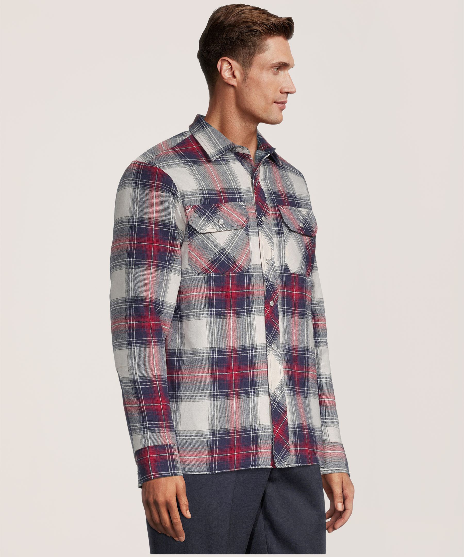 Aggressor Men's Snap-Front Plaid Quilted Flannel Work Shirt