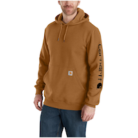 Chandail en molleton à capuche de poids moyen avec logo sur la manche pour hommes Carhartt