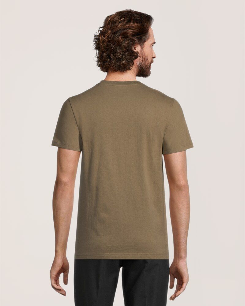 T-shirt à col ras du cou en coton ultradoux avec logo sur la poitrine pour hommes, Dakota Workpro Series