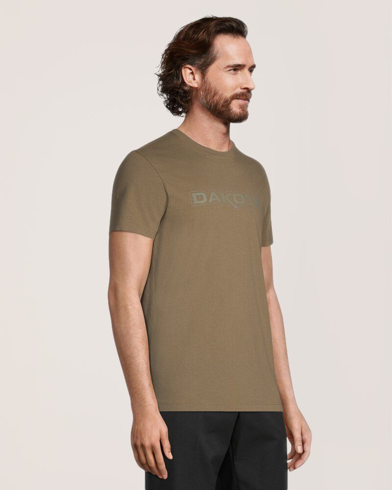 T-shirt à col ras du cou en coton ultradoux avec logo sur la poitrine pour hommes, Dakota Workpro Series