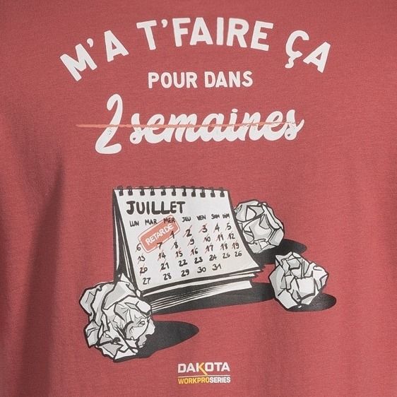 T-shirt en coton à manches longues et à col ras du cou pour hommes, Dakota WorkPro Series, Deux Semaines