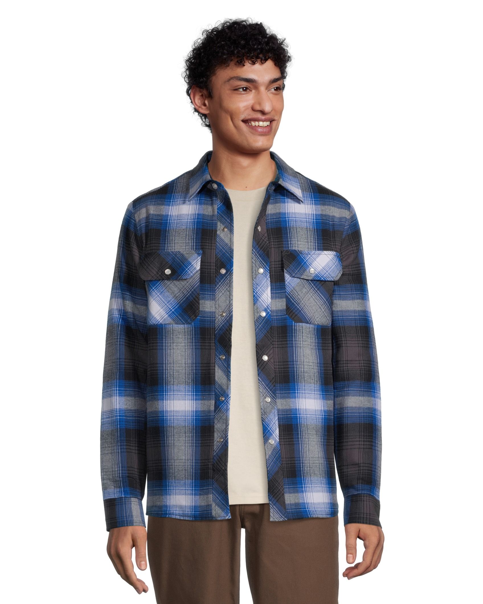 Aggressor Men's Snap-Front Plaid Quilted Flannel Work Shirt