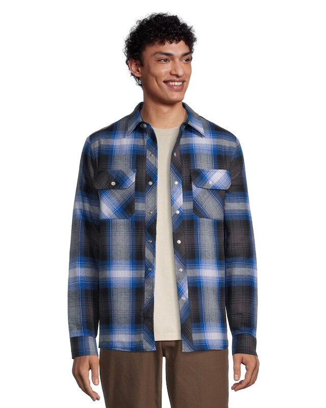 Aggressor Men's Snap-Front Plaid Quilted Flannel Work Shirt | Marks