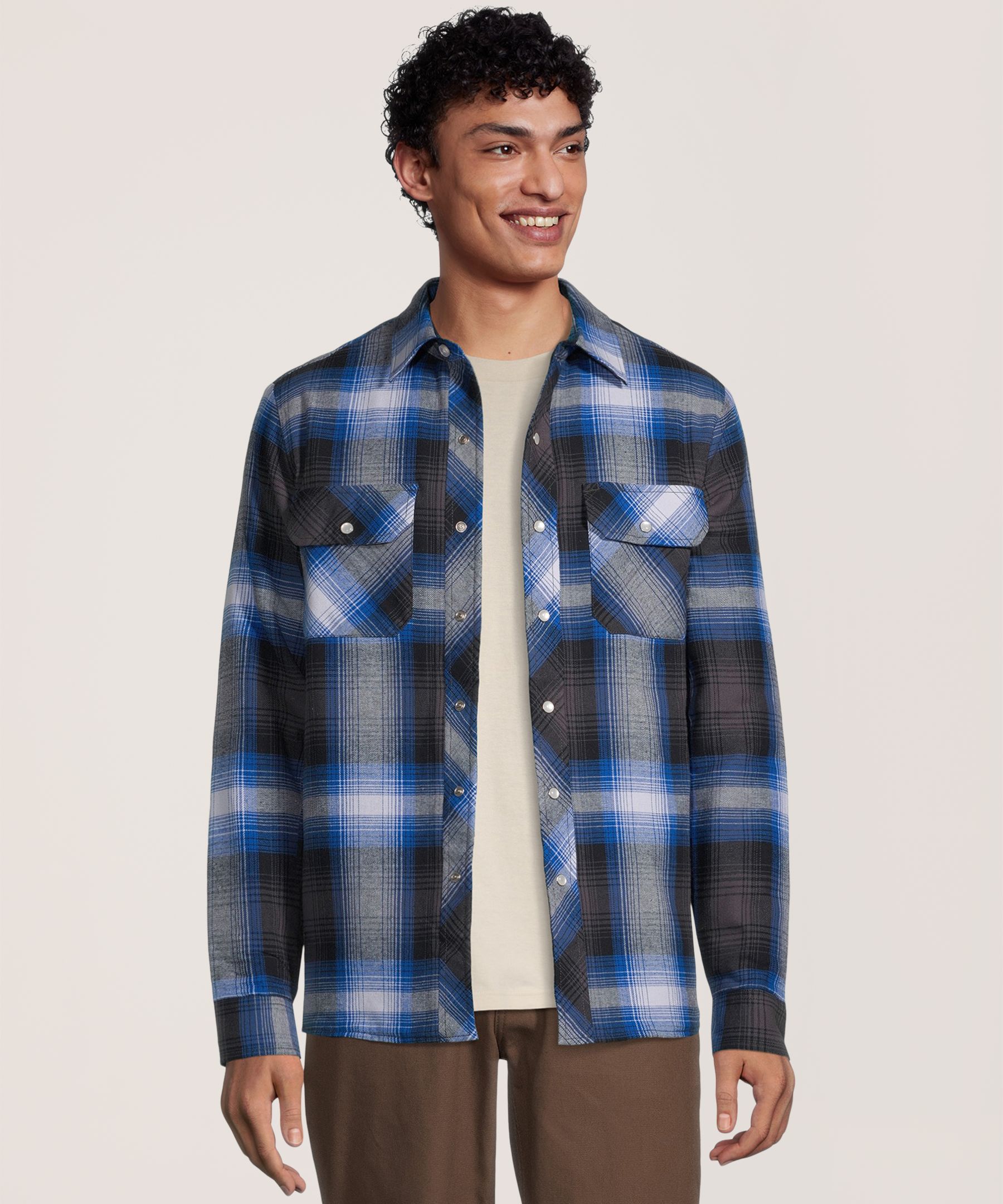 Aggressor Men's Snap-Front Plaid Quilted Flannel Work Shirt | Mark's
