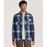 Chemise de travail en flanelle de coton matelassée avec devant à fermeture à boutons pression pour hommes, Aggressor Front_Flat