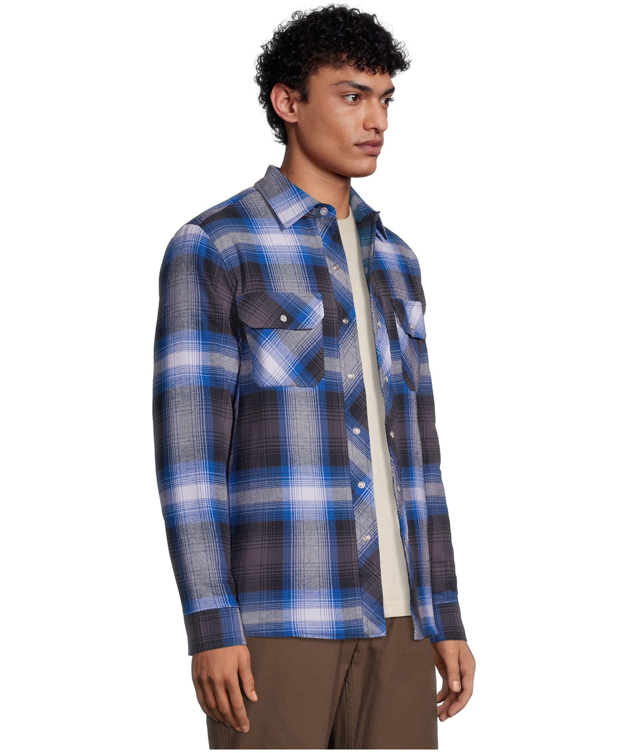 Aggressor Men's Snap-Front Plaid Quilted Flannel Work Shirt | Marks