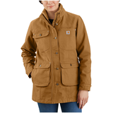 Veste de travail isolée Carhartt en coutil prélavé pour femmes Front_Flat