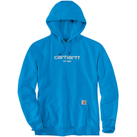Carhartt Men's Relaxed Fit Force Logo Graphic FastDry Work Hoodie Front_Flat