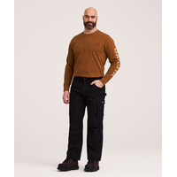Pantalon de travail extensible en coutil avec doublure en flanelle de coton pour hommes, Dakota Workpro Series Front_Flat
