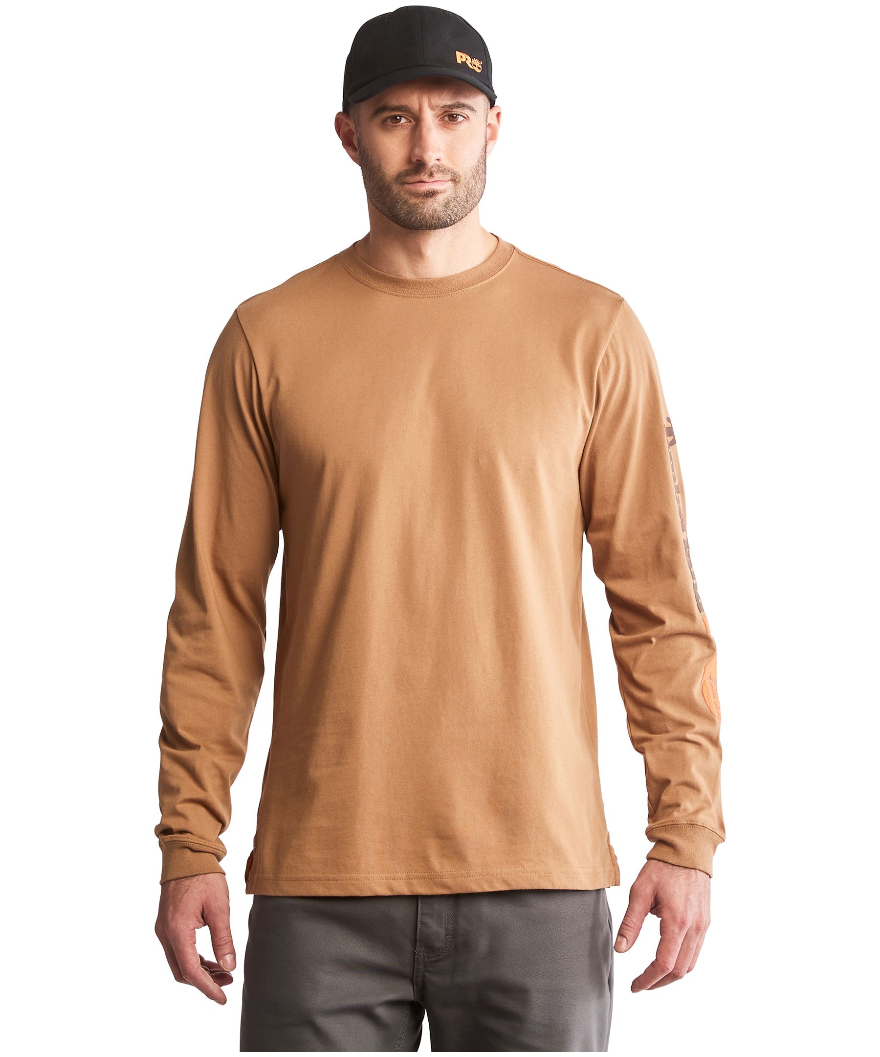 T-shirt de travail en coton à manches courtes et col ras du cou avec logo central pour hommes, Timberland PRO