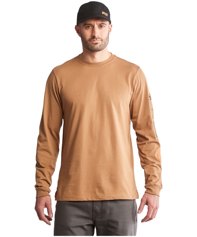 T-shirt de travail en coton à manches courtes et col ras du cou avec logo central pour hommes, Timberland PRO