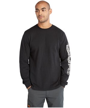 Timberland Pro Men's Core Logo Long Sleeve Crewneck Cotton Work T-Shirt