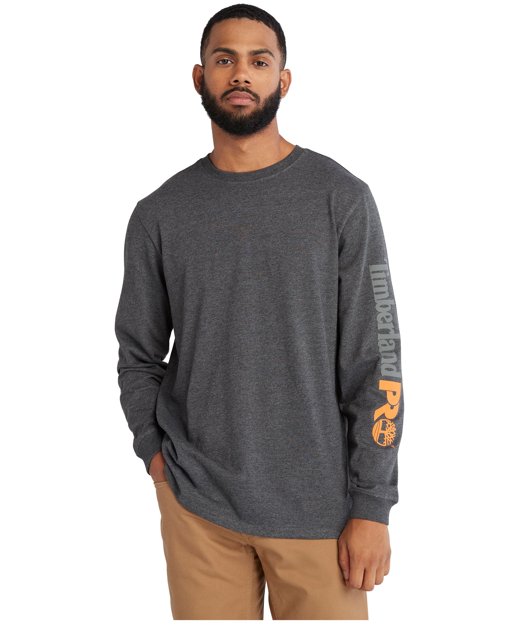 T-shirt de travail en coton à manches courtes et col ras du cou avec logo central pour hommes, Timberland PRO