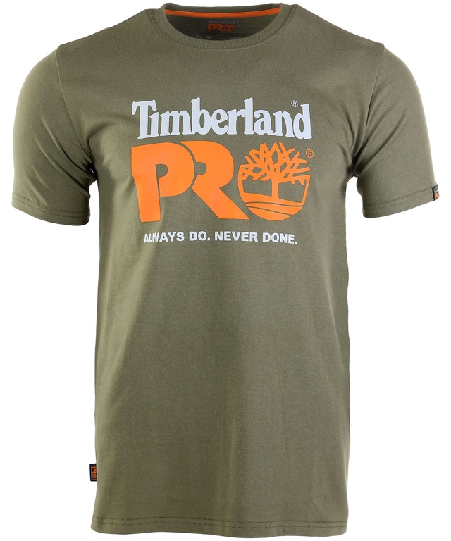 T-shirt de travail en coton à col ras du cou avec logo au centre de la poitrine pour hommes, Timberland PRO