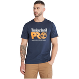 T-shirt de travail en coton à col ras du cou avec logo au centre de la poitrine pour hommes, Timberland PRO Front_Flat
