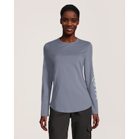 Dakota WorkPro Series Women's Long Sleeve Logo Crewneck Soft Cotton Work T Shirt Front_Flat