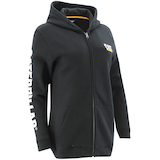 CAT Women's Trademark Banner Full Zip Split Kangaroo Pocket Fleece Work Hoodie Front_Angled_Right
