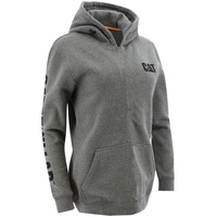 Chandail à capuche à enfiler en molleton avec poche kangourou et à imprimé marque de commerce en gros caractères pour femmes, CAT