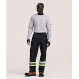Pantalon de travail VizLiteMD de catégorie&nbsp;1 doublé de filet avec ruban phosphorescent et coutures étanches à l’eau pour hommes, Dakota WorkPro Series Front_Flat