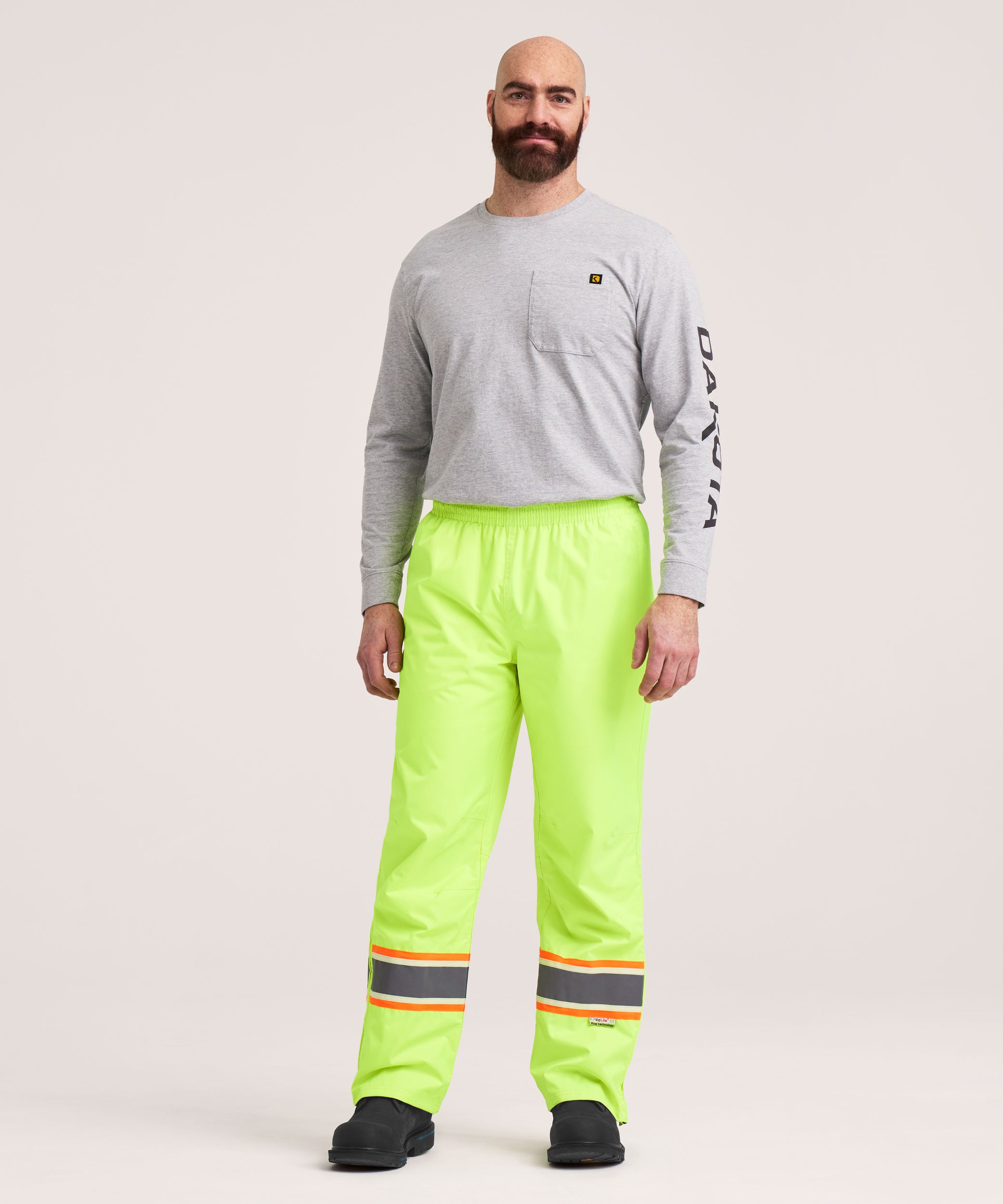 Pantalon doublé à taille élastique en tissu à 150&nbsp;deniers indéchirable avec ruban VizLiteMD de niveau&nbsp;2 pour hommes, Dakota WorkPro Series